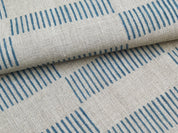 Linen Block Print Fabric 58 Inch Width Heavy Linen Natural Base Color Curtains and Drapes Upholstery Pillow Covers Tablecloths and Runners Bedding Tote Bag by Fabritual