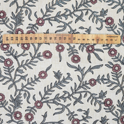 Pink Floral Linen Blend Fabric Hand Block Printed Shehjan Boho Design