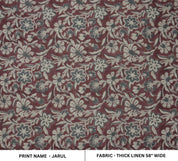 Linen Block Print Fabric 58 Inch Width Heavy Weight Linen Natural Base Color Handmade Creative Design To Make Curtains and Drapes Upholstery Pillow Covers Tablecloths and Runners Lampshades Napkins by Fabritual