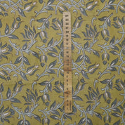 BLOCK PRINTED HANDMADE LINEN BLEND FLORAL FABRIC FOR COUCH AND SOFA CUSHIONS - KAMAL DUTTA