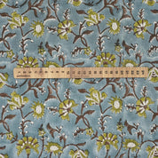 Block Print Linen Fabric on 58 Inch Wide Off White Heavy Base for Bedding and Covers, Fabritual Heavy Linen Fabric with Block Print Design for Tablecloths and Upholstery.