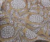 Linen Block Print Fabric 58 Inch Width Heavy Weight Linen Natural Base Color Curtains and Drapes Upholstery Handmade Art Pillow Covers Bedding Tote Bag Lampshades Napkins by Fabritual