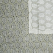 FLORAL HAND BLOCK PRINT LINEN BLEND NATURAL FABRIC FOR TABLE CLOTH INDIAN TEXTILE - PANCHI