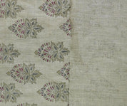 Linen Block Print Fabric 58 Inch Width Heavy Weight Linen Natural Base Color Curtains and Drapes Upholstery Handmade Art Pillow Covers Tablecloths and Runners Bedding Tote Bag Lampshades Napkins