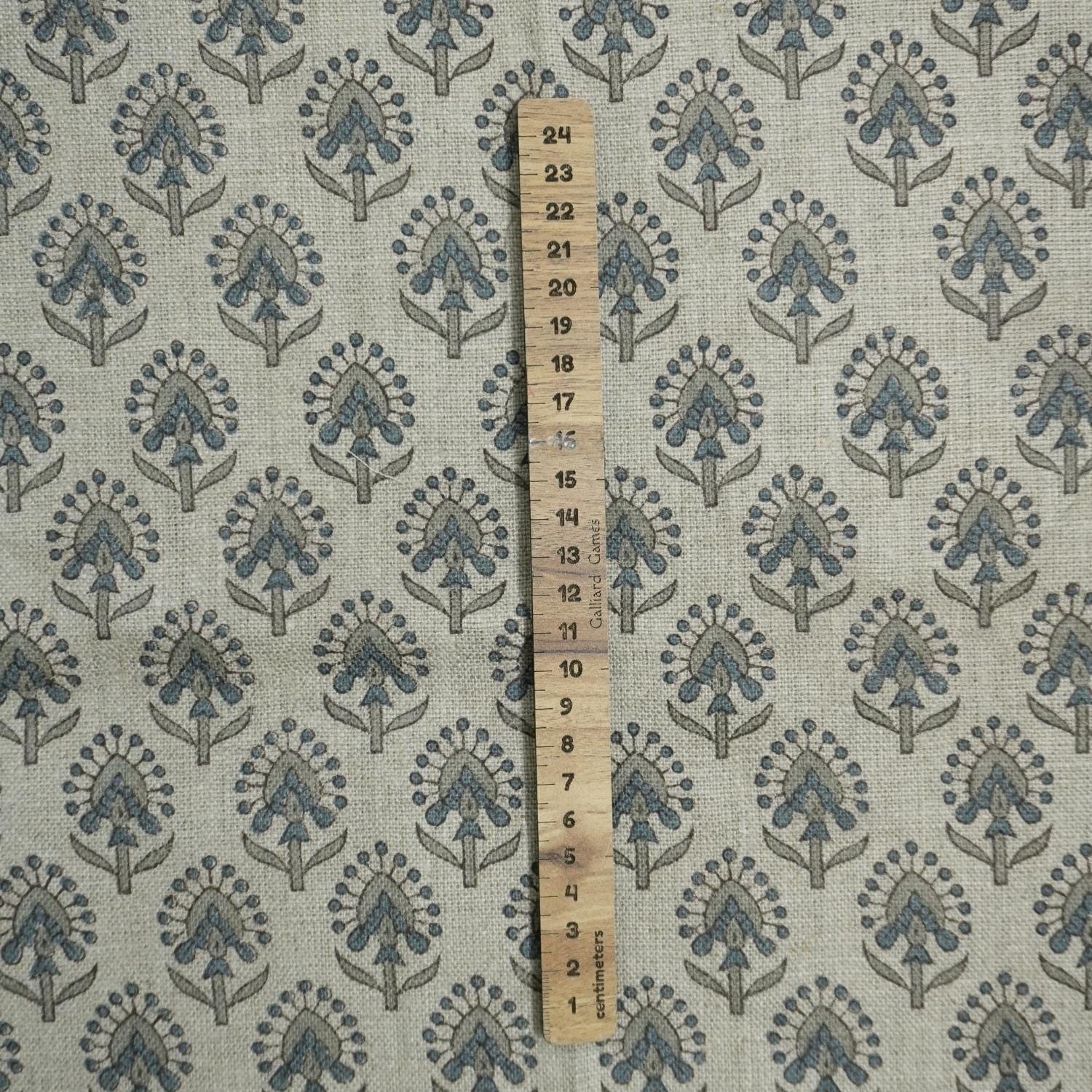 Fabritual Heavy Block Print Linen for DIY Drapes, Napkins, and Bedding, Block Printed Natural Linen Fabric 58 Inch Width for Heirloom Textiles.