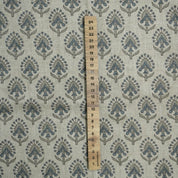 Fabritual Heavy Block Print Linen for DIY Drapes, Napkins, and Bedding, Block Printed Natural Linen Fabric 58 Inch Width for Heirloom Textiles.