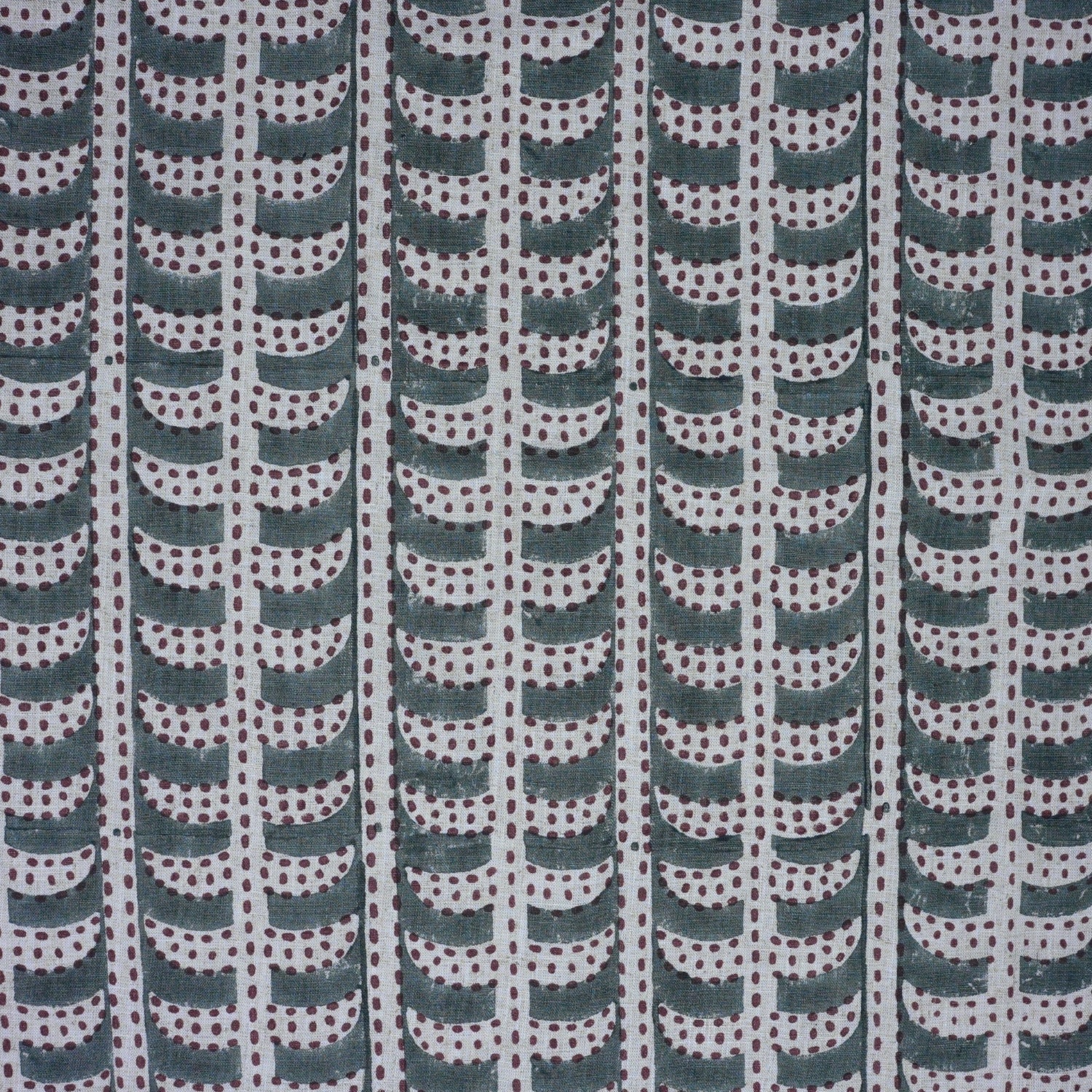 Handcrafted Floral Gray Linen Fabric Garud Design for Drapes & Curtains