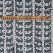 Handcrafted Floral Gray Linen Fabric Garud Design for Drapes & Curtains