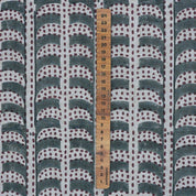 Handcrafted Floral Gray Linen Fabric Garud Design for Drapes & Curtains