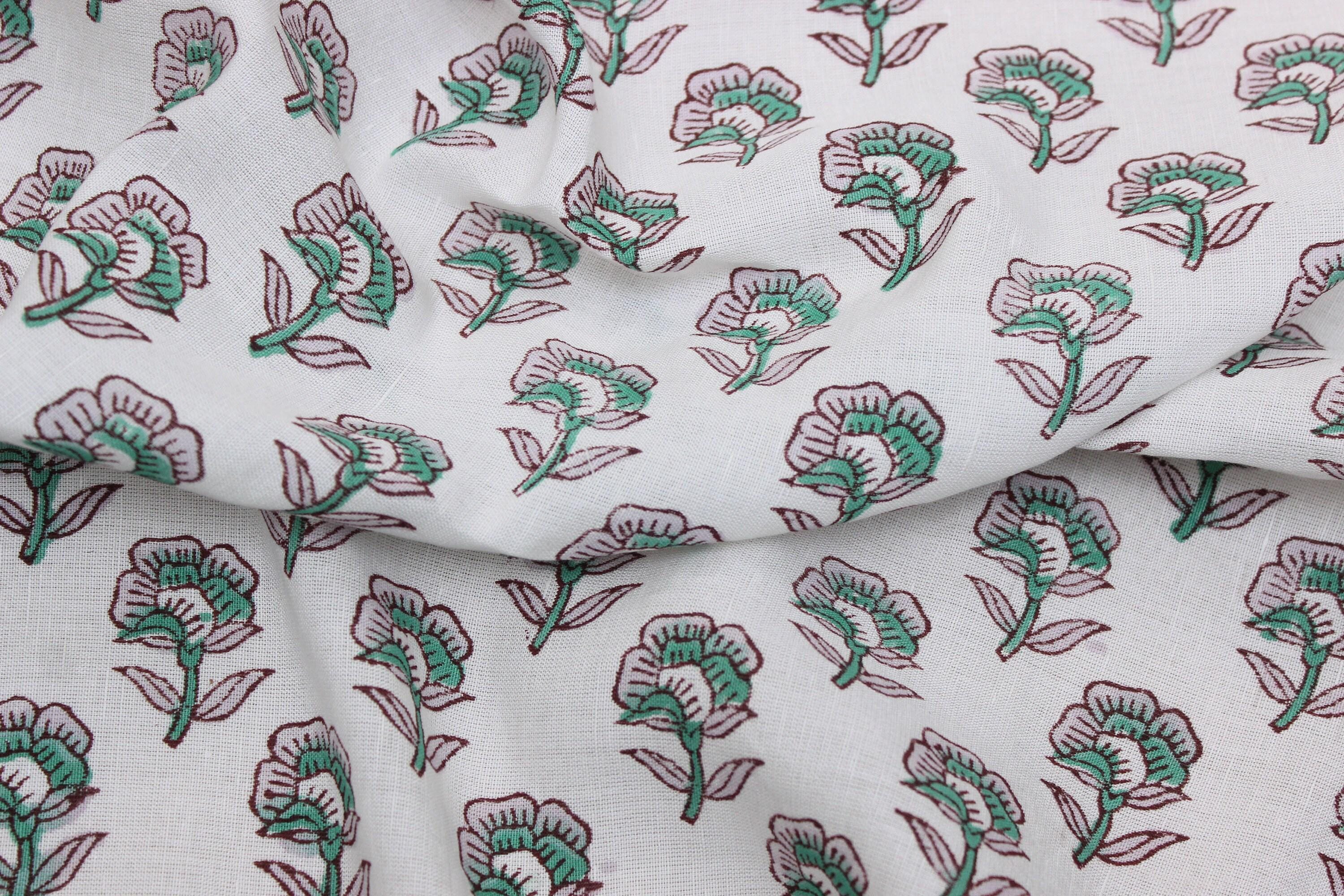 Earthy tone block printed fabric, cotton-viscose blend 58”, rustic use
Bohemian floral linen fabric 58”, handmade design for couch and napkins
Soft viscose-linen blend 58", handmade print for farmhouse upholstery
58 inch block printed cotton mix fabric, Indian handmade decor textile.