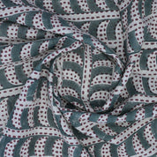 Handcrafted Floral Gray Linen Fabric Garud Design for Drapes & Curtains