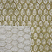 Artisan Block-Printed Sage Green Floral Viscose Linen Fabric – Sangmarmar Boho