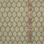 Artisan Block-Printed Sage Green Floral Viscose Linen Fabric – Sangmarmar Boho
