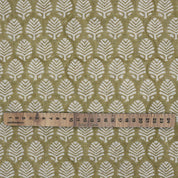 Artisan Block-Printed Sage Green Floral Viscose Linen Fabric – Sangmarmar Boho