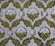 Linen Block Print Fabric 58 Inch Width Heavy Linen Natural Base Color Curtains and Pillow Covers Tablecloths and Runners Bedding Tote Bag by Fabritual