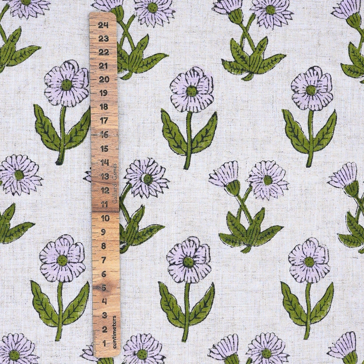 Block Printed Handmade Boho Green Floral Viscouse LInen Fabric – Kriti Design