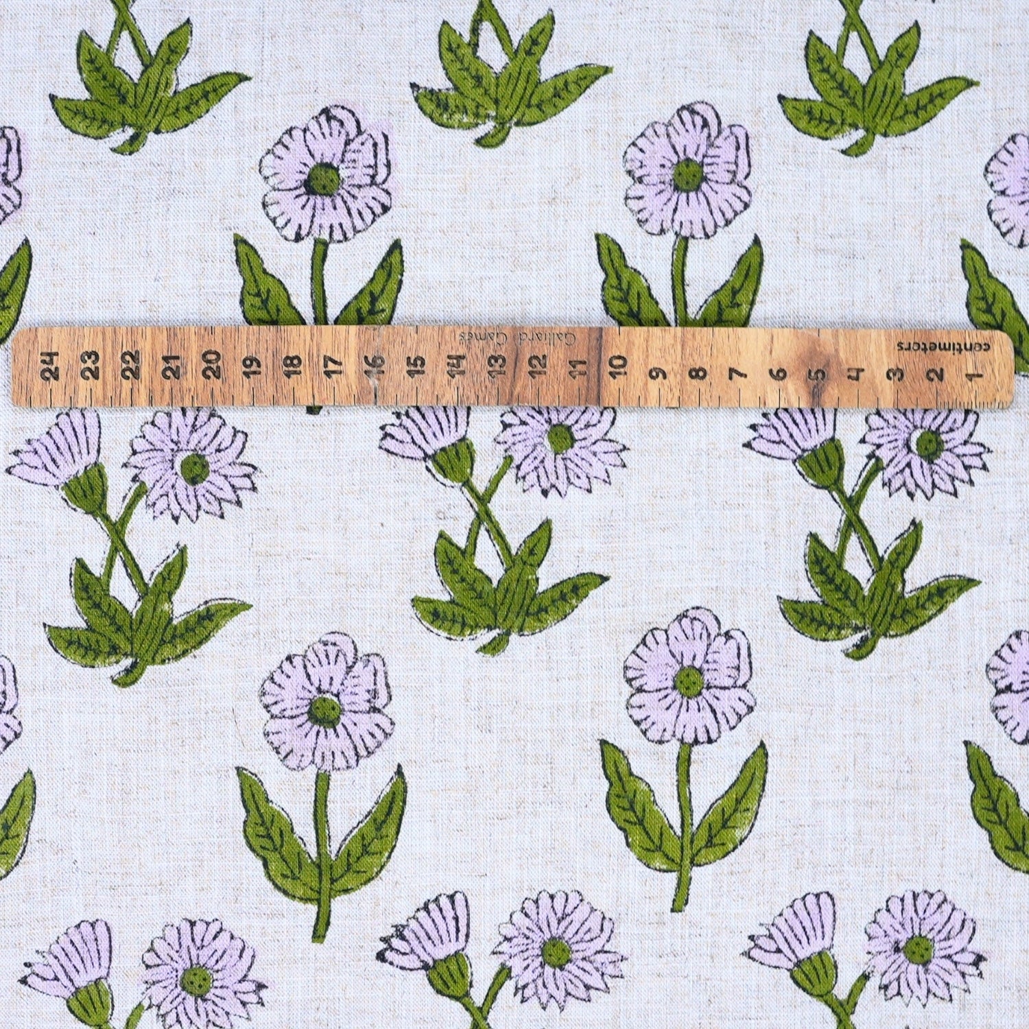 Block Printed Handmade Boho Green Floral Viscouse LInen Fabric – Kriti Design