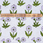 Block Printed Handmade Boho Green Floral Viscouse LInen Fabric – Kriti Design
