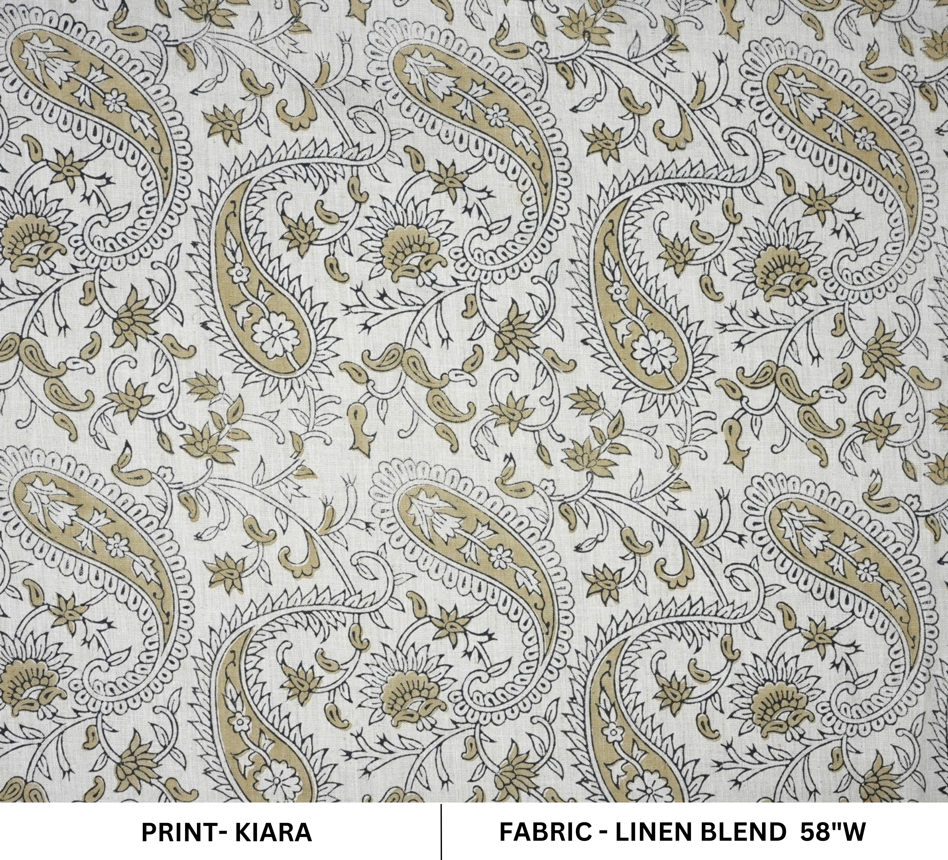Linen Blend Soft Fabric with Brown Floral Leaf Print – Kiara Boho Design