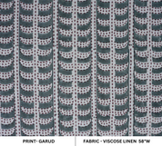 Handcrafted Floral Gray Linen Fabric Garud Design for Drapes & Curtains