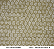 Artisan Block-Printed Sage Green Floral Viscose Linen Fabric – Sangmarmar Boho