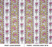 Hand Block Printed Pink Floral Viscose Linen Fabric – Laxmi Border Boho Design