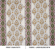 Handcrafted Yellow Floral Fabric Light Weight Linen Blend Elegance - Paan Patti