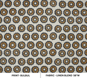 Handprinted India Made Black Floral Soft Touch Linen Blend Fabric - Bulbul