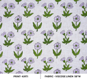 Block Printed Handmade Boho Green Floral Viscouse LInen Fabric – Kriti Design