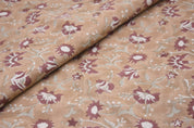 Hand block print pure linen 58" wide, handloom Indian fabric , floral pillow print, upholstery, linen by yard - NAAYAB