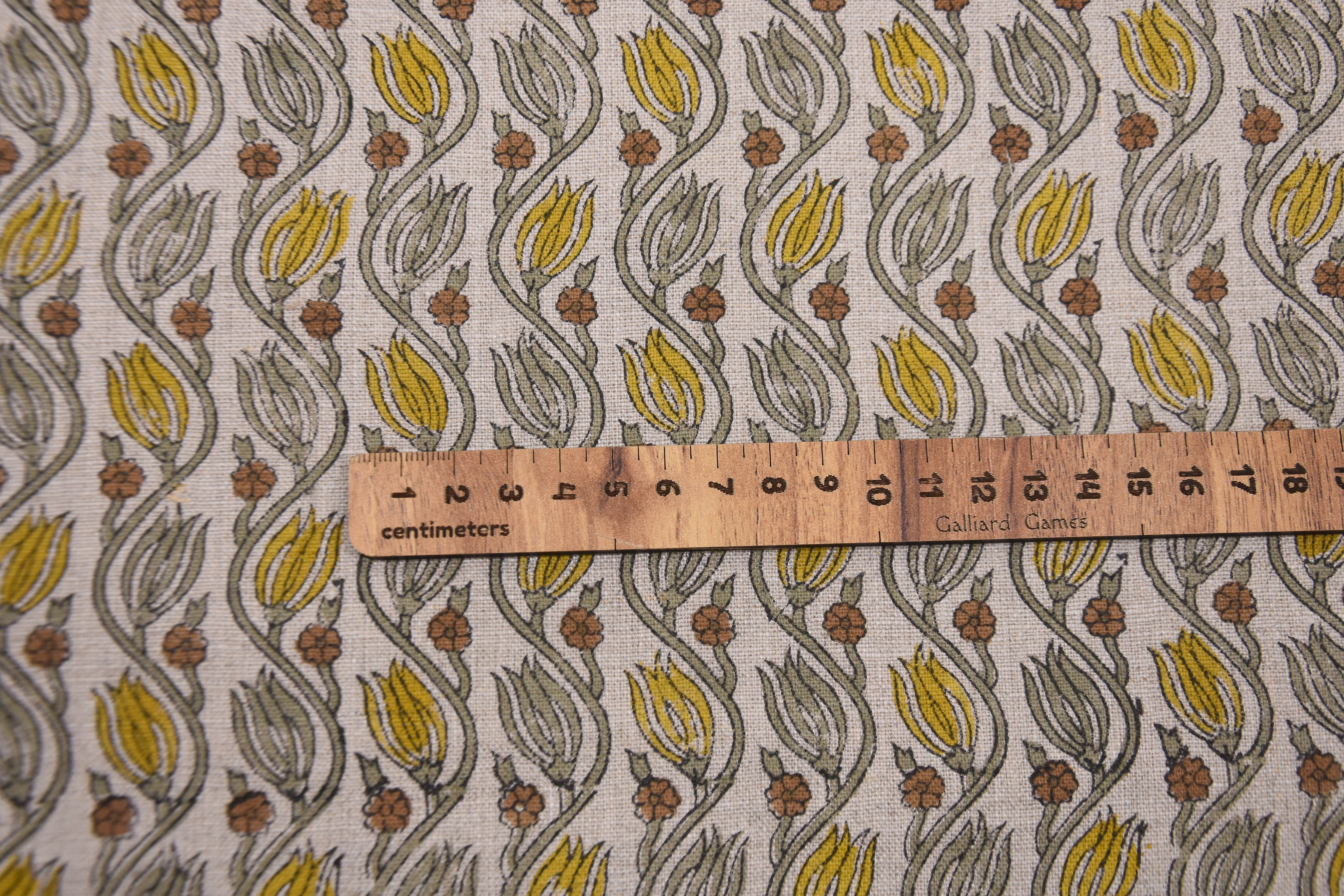 Linen block print pure linen 58" wide, fabric cushions and pillowcase, Indian block fabric, upholstery linen - KERSANGRI