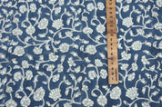 Hand block thick cotton white 63" wide, window curtains, handmade art for home décor, Indian cottn fabric - HIMACHAL