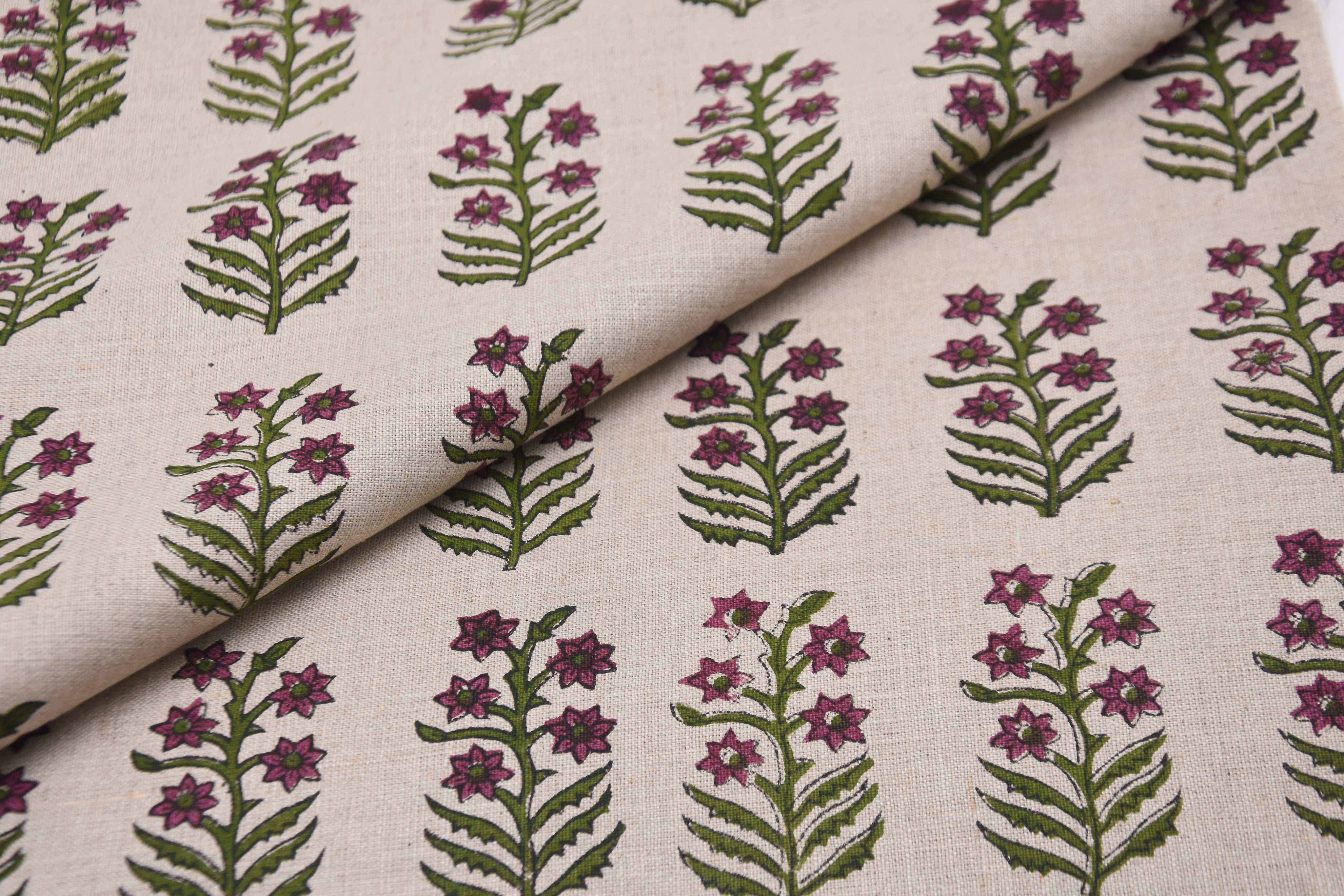 Indian fabric, window curtains pure linen 58" wide, linen pillows and table cloth, home décor, fabric couch cushion cover - INDERDHANUSH