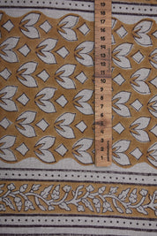 Block print fabric, linen fabric pillows and cushions, pure linen 58" wide, printed curtains, Indian block print fabric - TITLEE BORDER