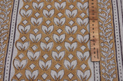 Block print fabric, linen fabric pillows and cushions, pure linen 58" wide, printed curtains, Indian block print fabric - TITLEE BORDER