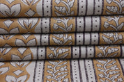 Block print fabric, linen fabric pillows and cushions, pure linen 58" wide, printed curtains, Indian block print fabric - TITLEE BORDER