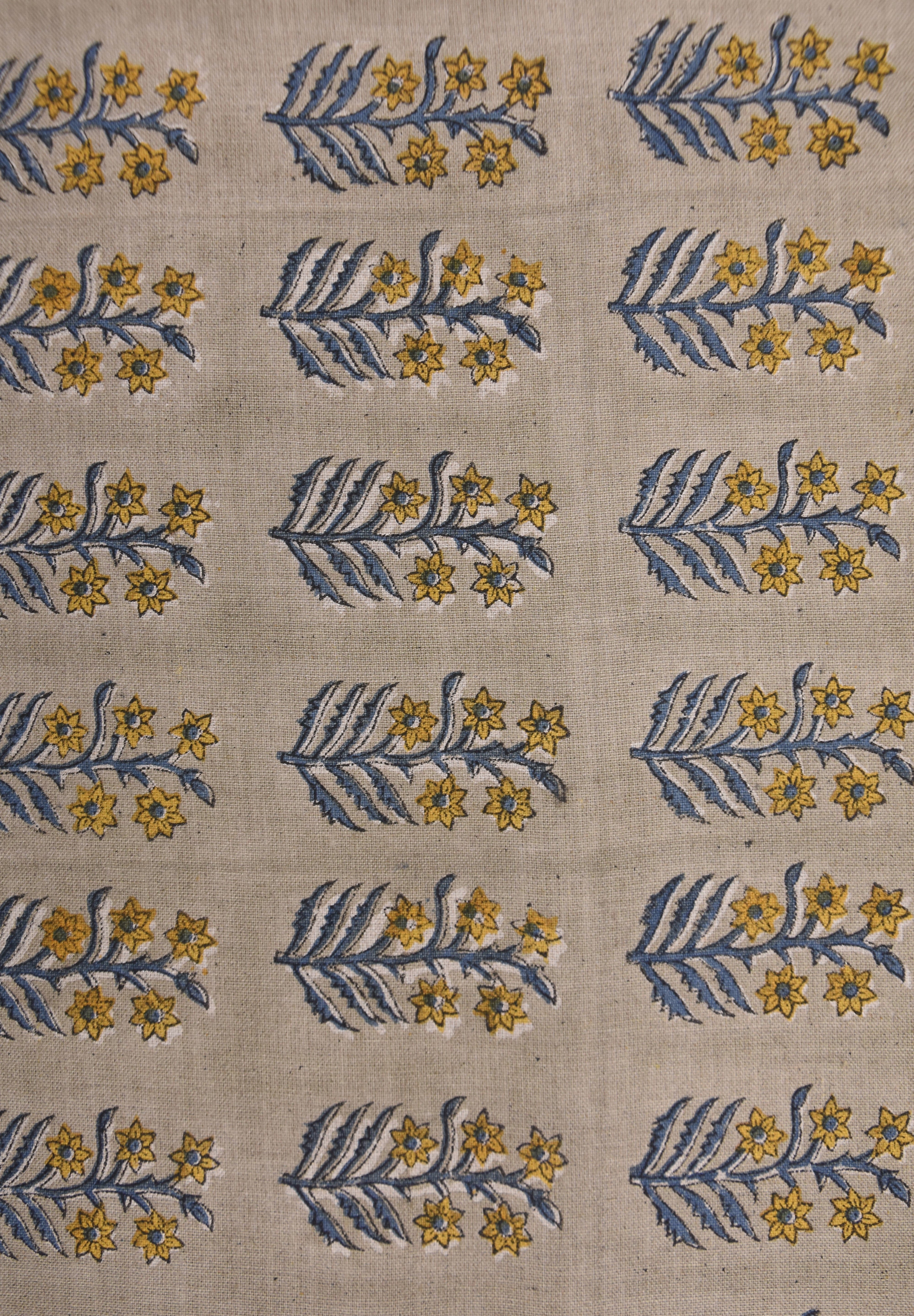 Hand block window curtains, pure linen 58" wide, fabric couch cushion cover, linen pillows and table cloth, Indian fabric - INDERDHANUSH