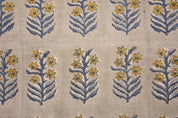 Hand block window curtains, pure linen 58" wide, fabric couch cushion cover, linen pillows and table cloth, Indian fabric - INDERDHANUSH
