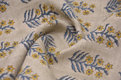 Hand block window curtains, pure linen 58" wide, fabric couch cushion cover, linen pillows and table cloth, Indian fabric - INDERDHANUSH