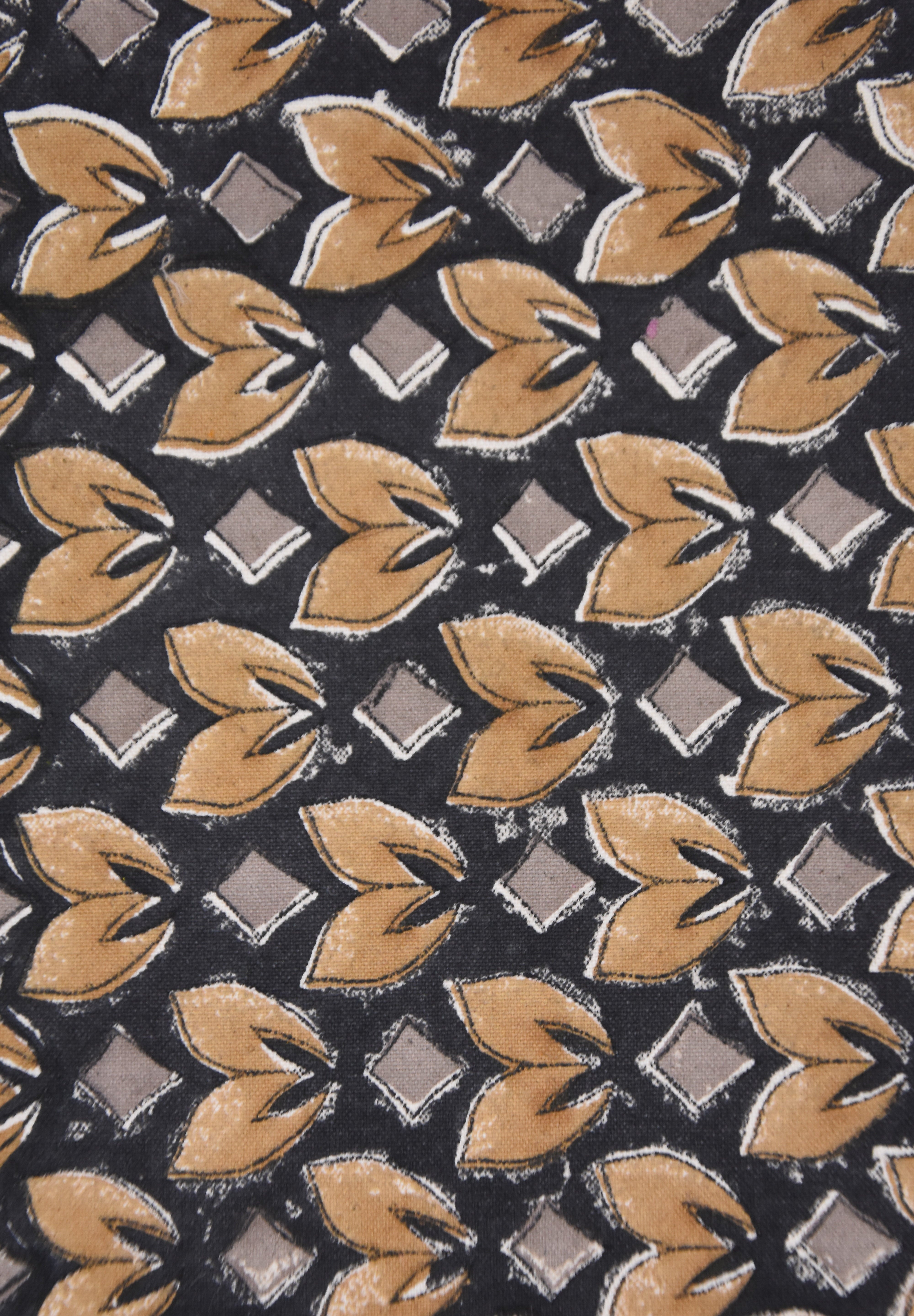 Block print fabric, thick cotton white 63" wide, linen fabric for pillows, decorative cushions, lampshade, linen window curtains - TITLEE