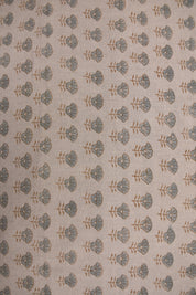 Hand block window curtains, upholstery fabric for pillows, pure linen 58" wide, hand block print, handmade floral art - KOHINOOR