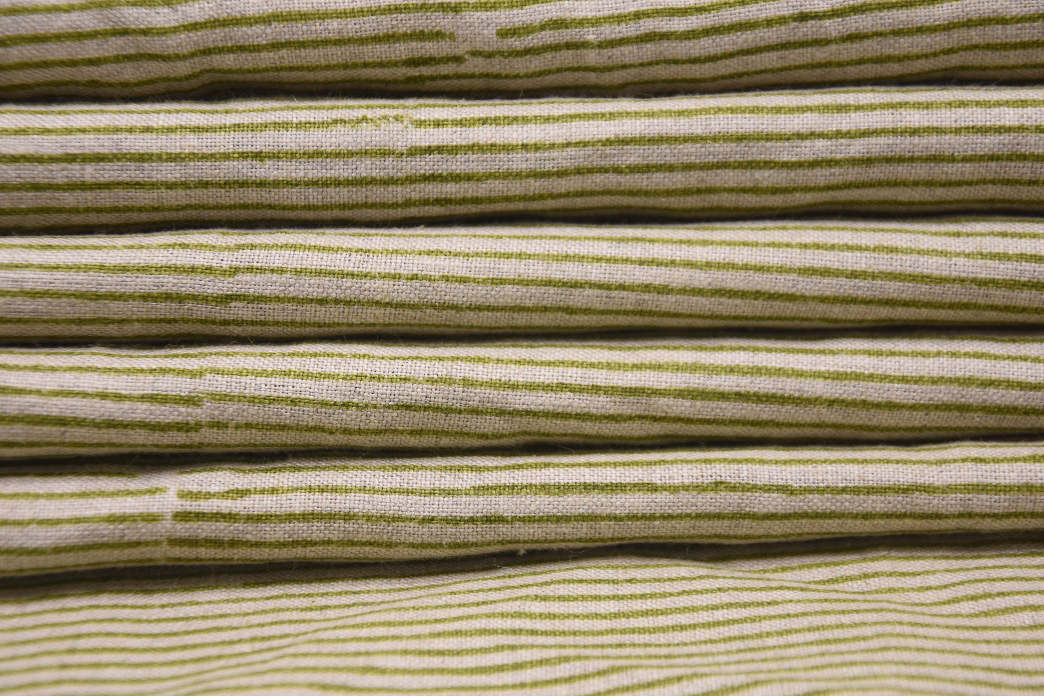 Hand block window curtains, upholstery fabric, pure linen 58" wide, hand block print, handmade upholstery linen - SAAT SAMUNDAR
