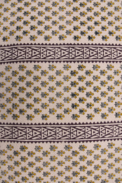 Block print duck canvas 50" wide, handmade art, cushion fabric, Indian block print, linen pillow covers - KESARIYA BORDER