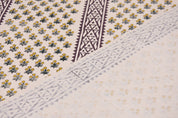 Block print duck canvas 50" wide, handmade art, cushion fabric, Indian block print, linen pillow covers - KESARIYA BORDER
