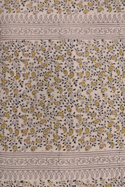 Handmade block print duck canvas 50" wide, cushion fabric, linen floral block print, linen pillow covers - KERI BORDER