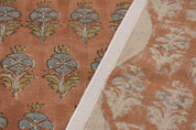 Hand block thick linen 58" Wide, Indian block print fabric, linen cushion covers, Curtains for home, Floral print - MOR MUKUT