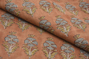 Hand block thick linen 58" Wide, Indian block print fabric, linen cushion covers, Curtains for home, Floral print - MOR MUKUT