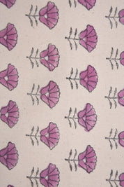 Floral block print fabric, handmade block cushion covers, fabric for windowpane, table covers, pillow covers - KOHINOOR