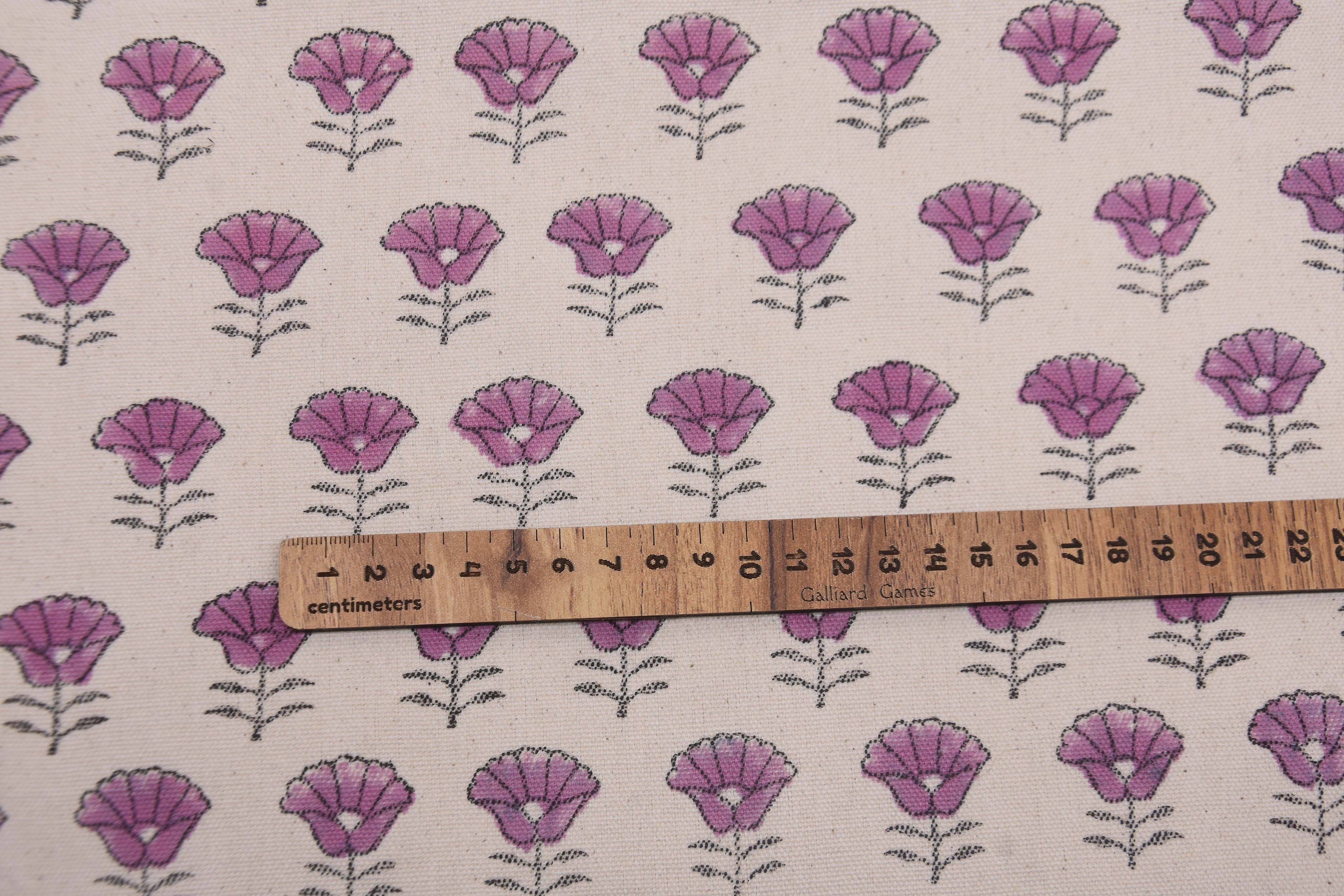 Floral block print fabric, handmade block cushion covers, fabric for windowpane, table covers, pillow covers - KOHINOOR