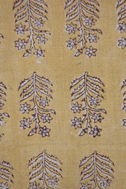 Floral hand block print, pure linen 58" wide natural fabric, linen fabric for pillows, linen window curtains - INDERDHANUSH